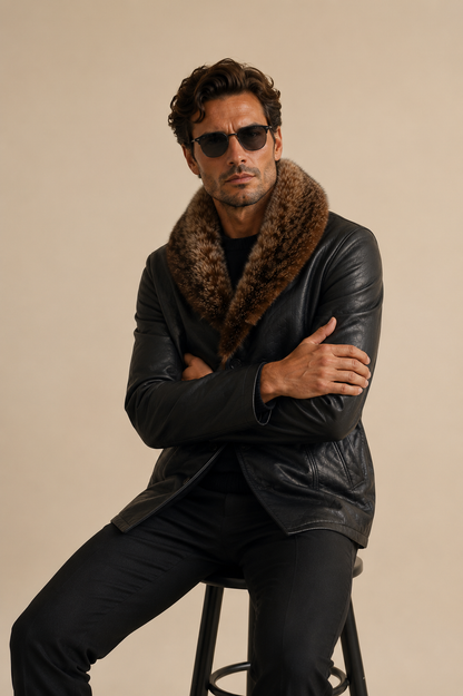 Briggs Shearling Coat - Foxy Black