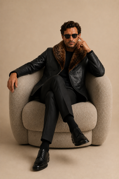 Briggs Shearling Coat - Foxy Black