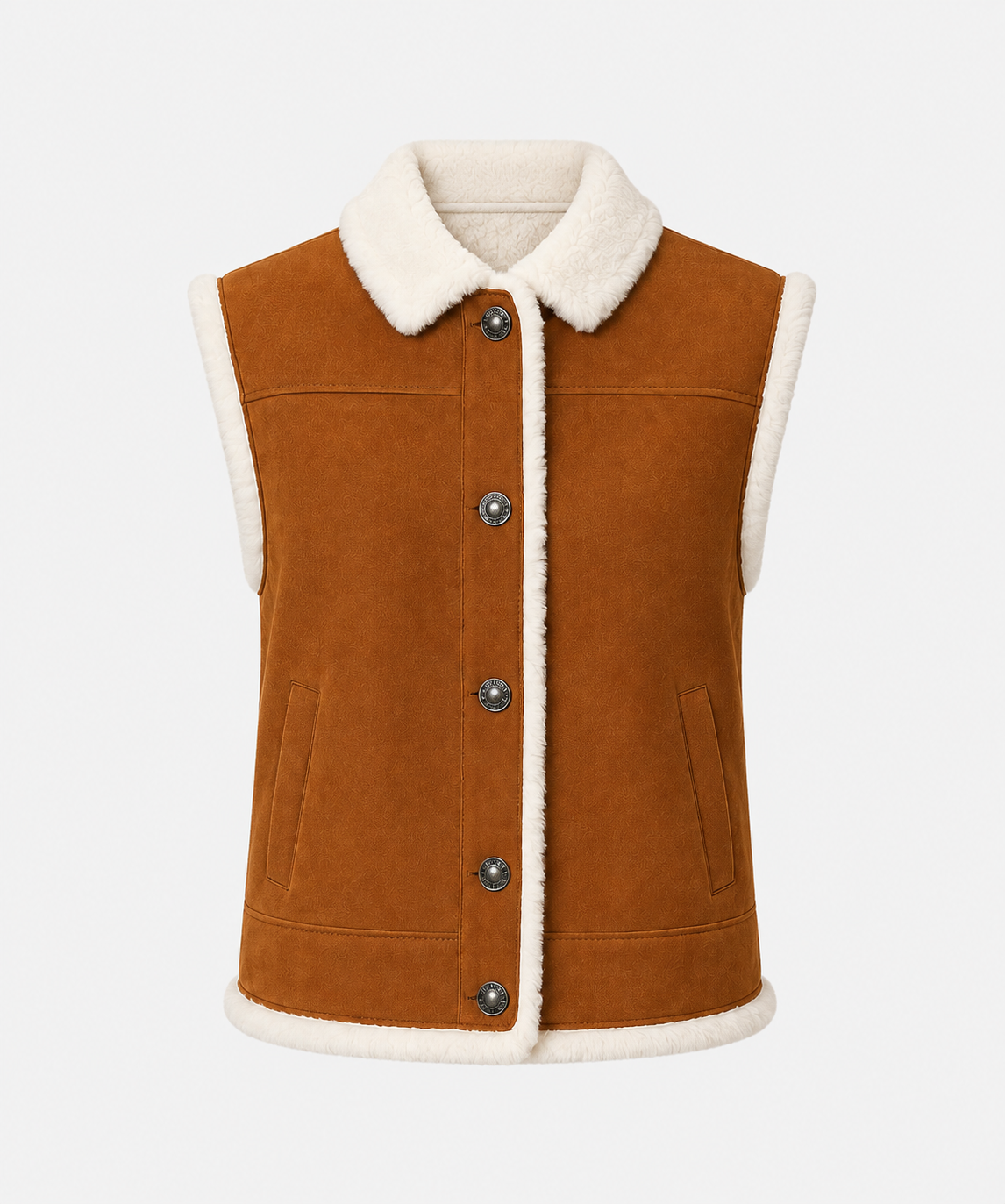Brinley Shearling Gilet - Burnt Sienna - Brinley5