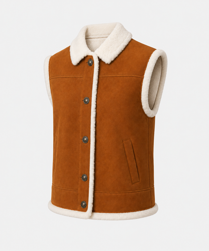 Brinley Shearling Gilet - Burnt Sienna - Brinley7
