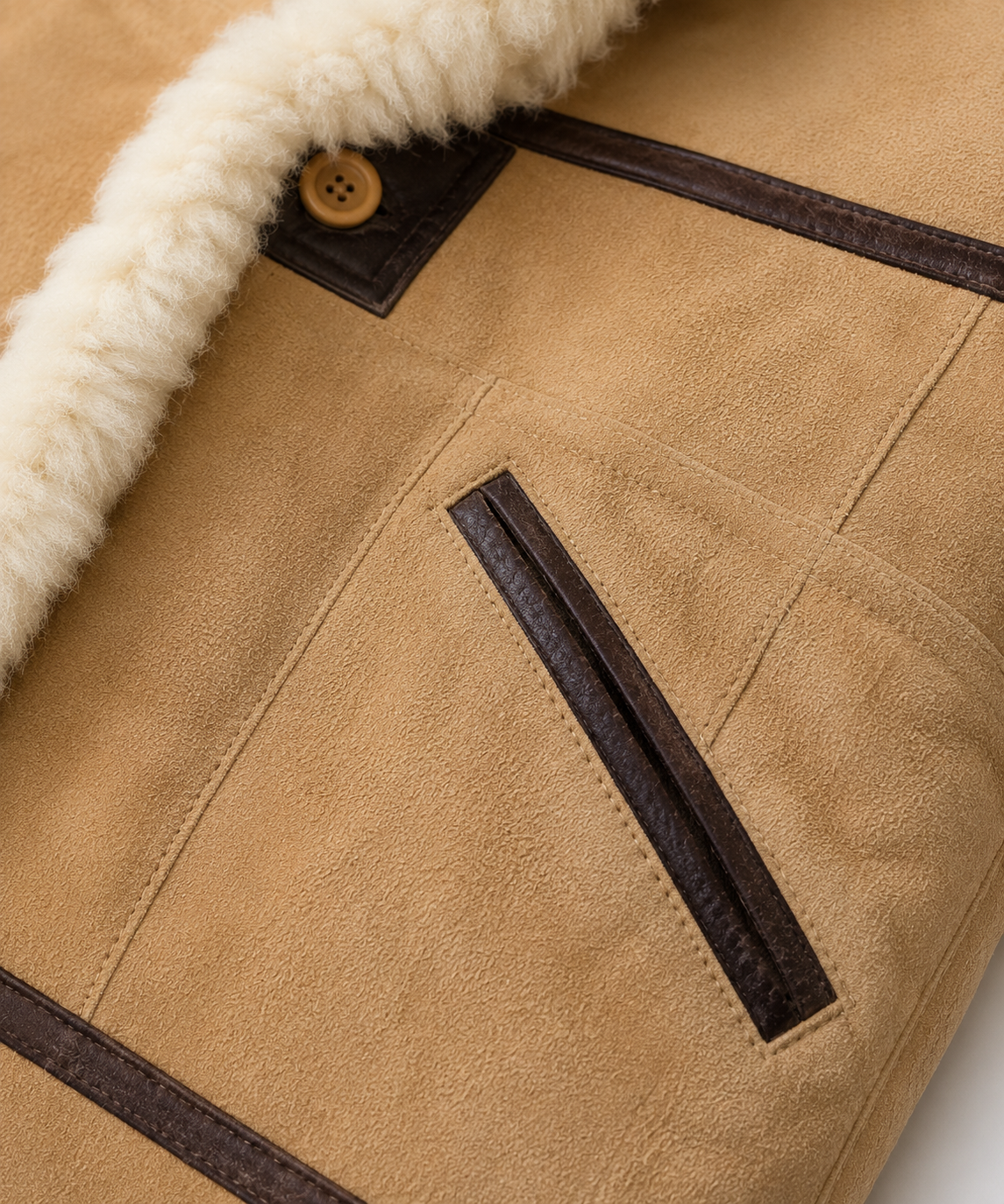 Bronson Shearling Coat - Beige Cream