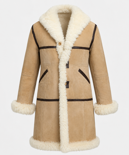 Bronson Shearling Coat - Beige Cream
