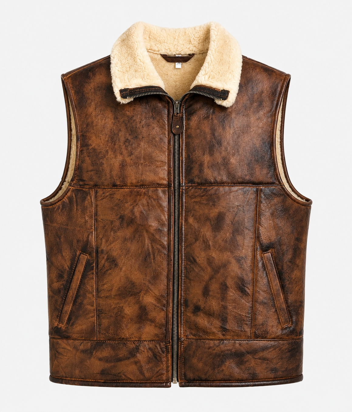 Brooks Shearling Gilet - Tan Brown