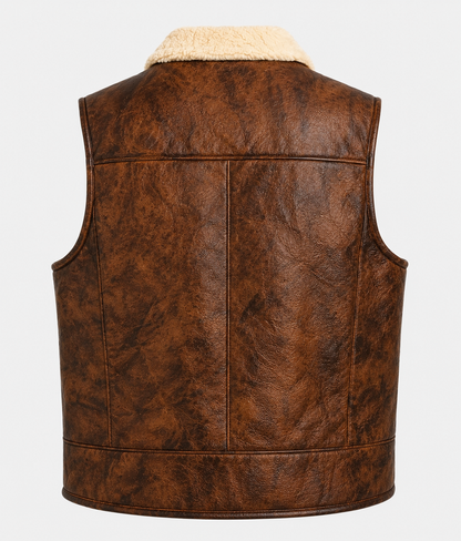 Brooks Shearling Gilet - Tan Brown