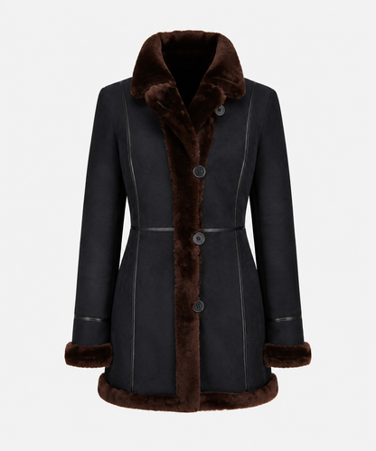 Cadence Shearling Coat - Midnight Black - Cadence5