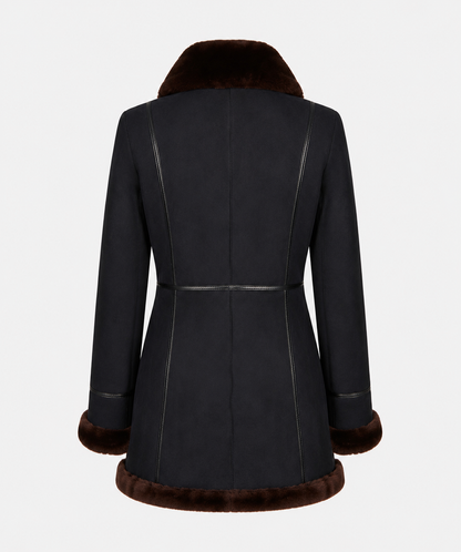 Cadence Shearling Coat - Midnight Black - Cadence6