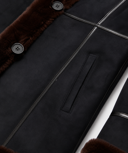 Cadence Shearling Coat - Midnight Black - Cadence8