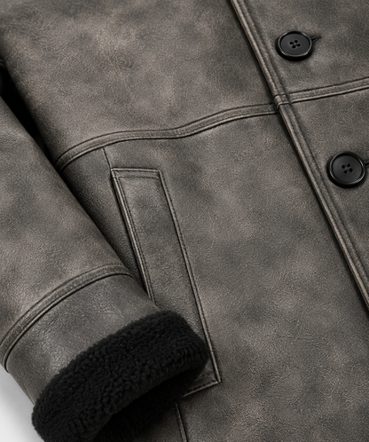 Callahan Shearling Coat - Dirty Gray