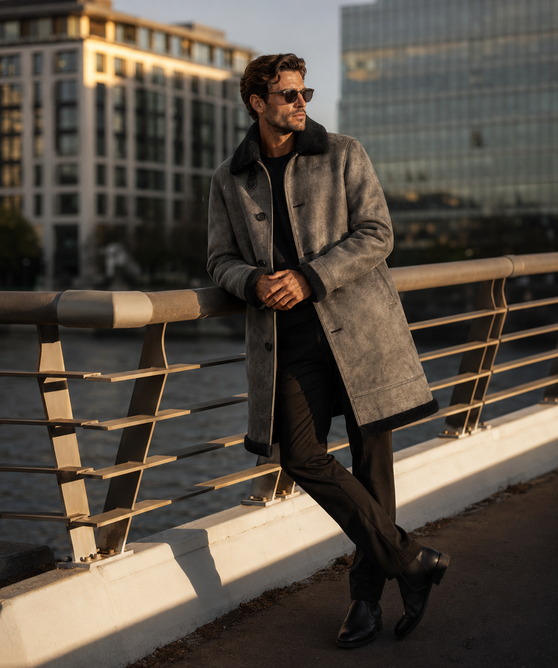 Callahan Shearling Coat - Dirty Gray