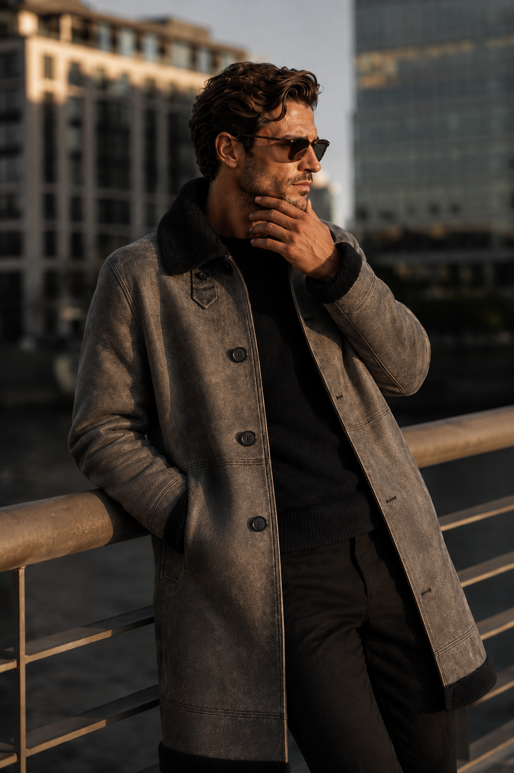 Callahan Shearling Coat - Dirty Gray
