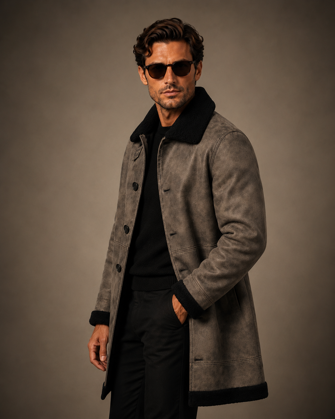 Callahan Shearling Coat - Dirty Gray