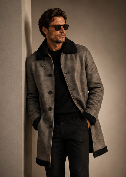Callahan Shearling Coat - Dirty Gray