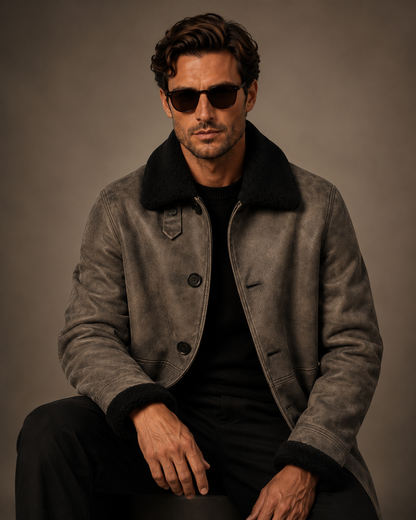 Callahan Shearling Coat - Dirty Gray