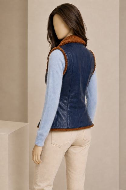 Camden Shearling Gilet - Midnight Blue - Camden3