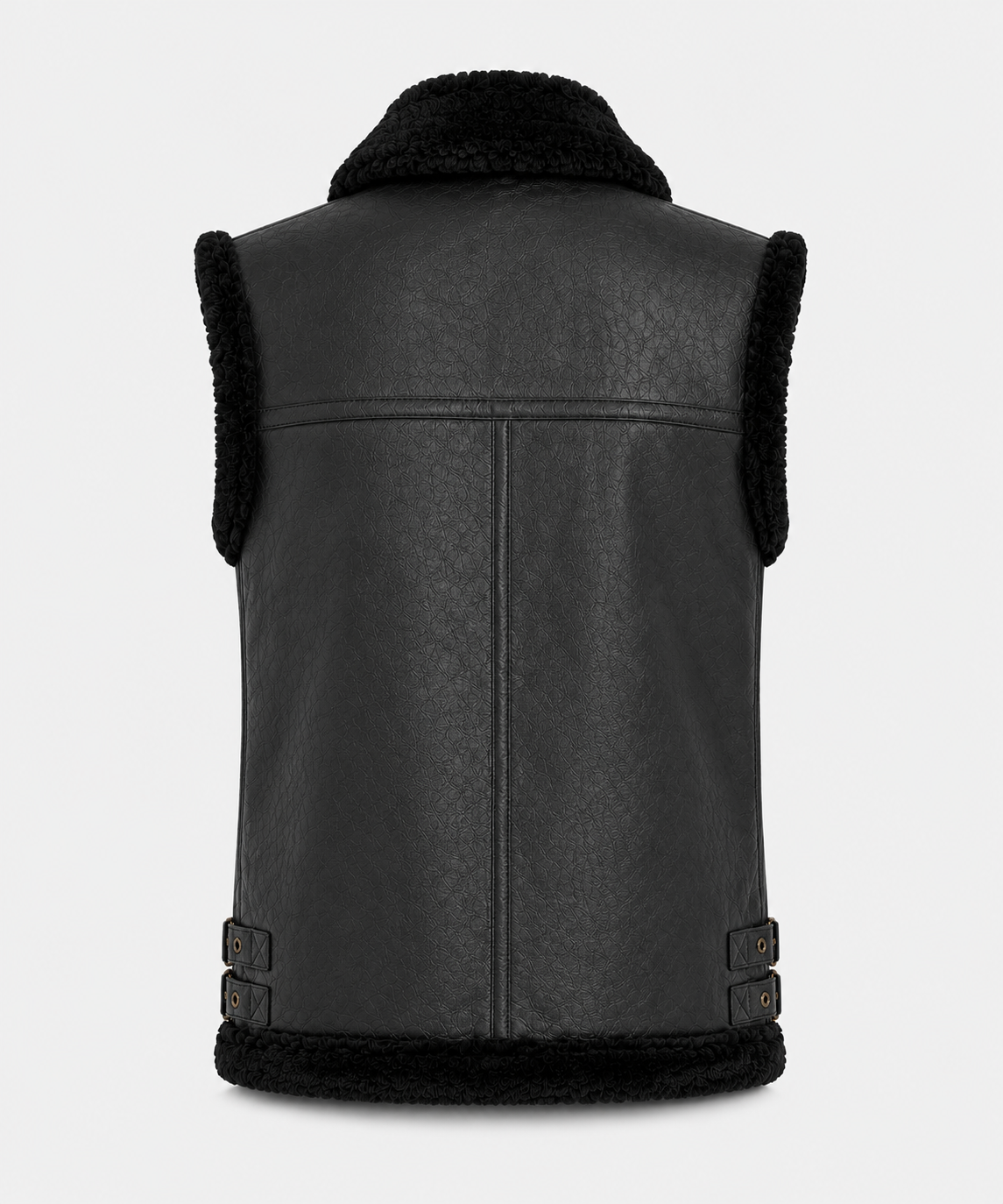Camile Shearling Gilet - Black - Camile5
