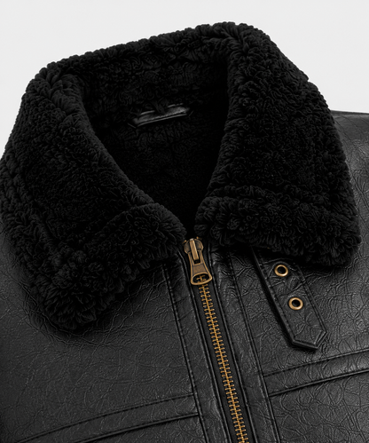 Camile Shearling Gilet - Black - Camile7