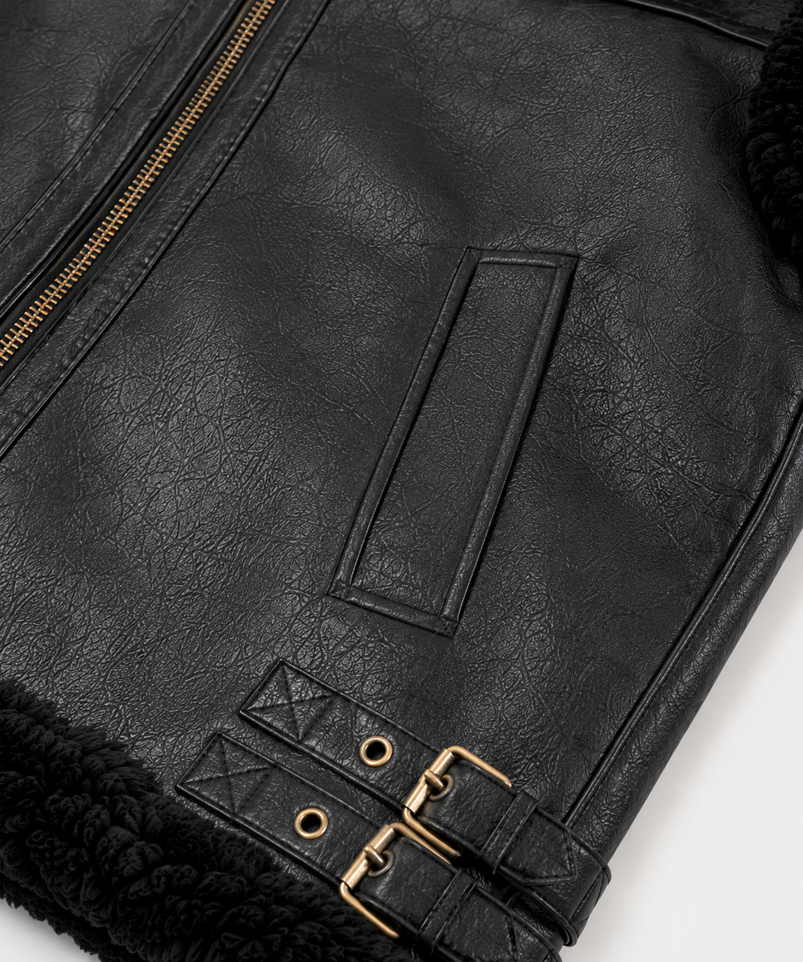 Camile Shearling Gilet - Black - Camile8