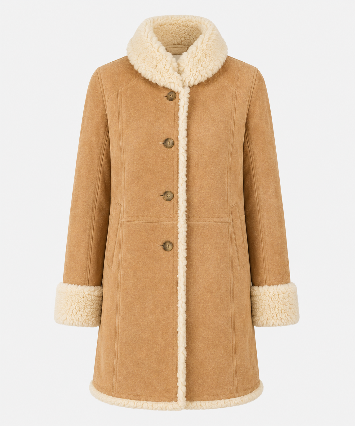 Carla Shearling Coat - Warm Camel - Carla5