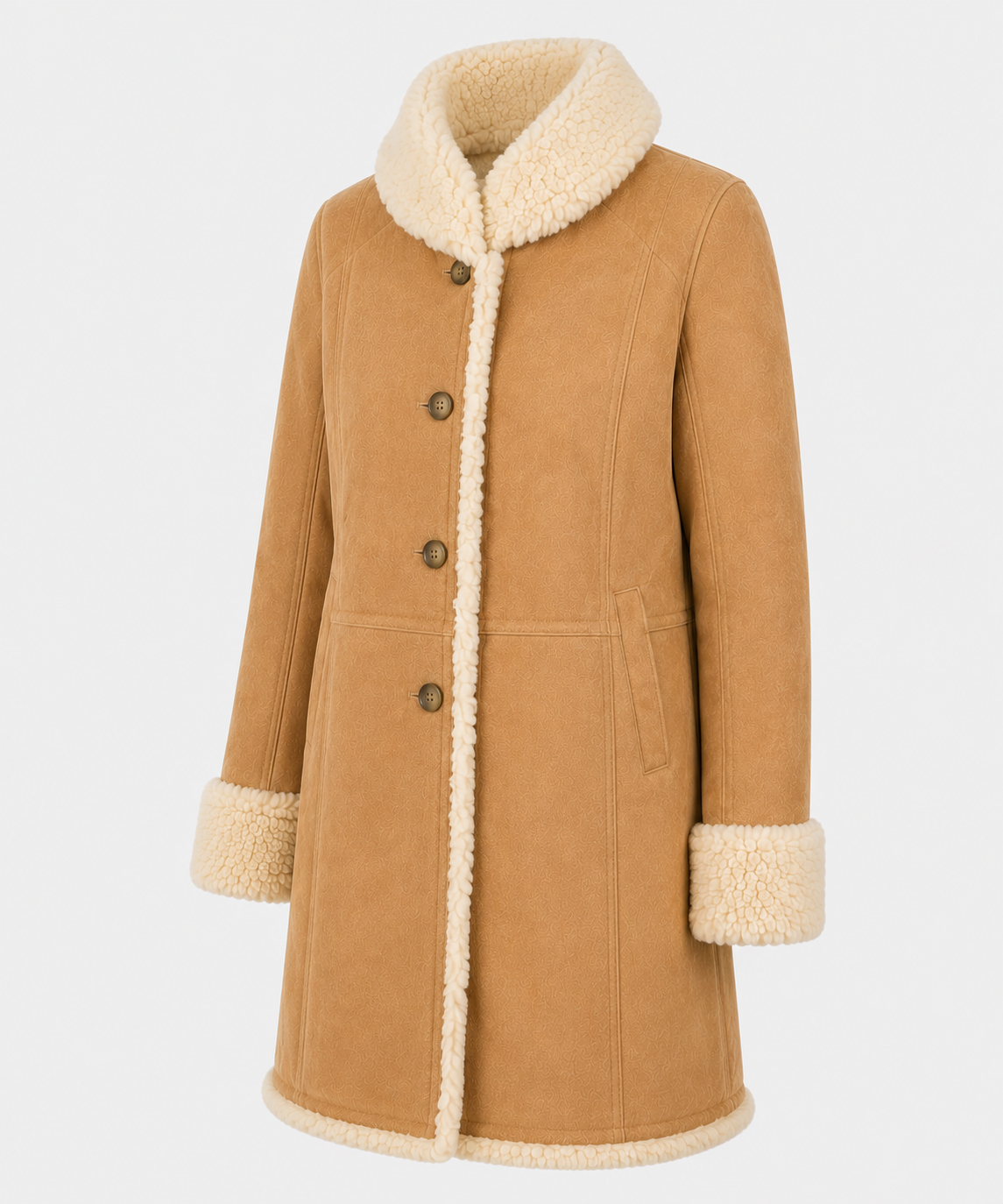 Carla Shearling Coat - Warm Camel - Carla7