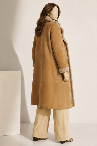 Carmen Shearling Coat - Cognac Tan - Carmen2
