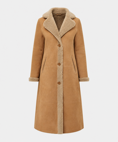 Carmen Shearling Coat - Cognac Tan - Carmen5