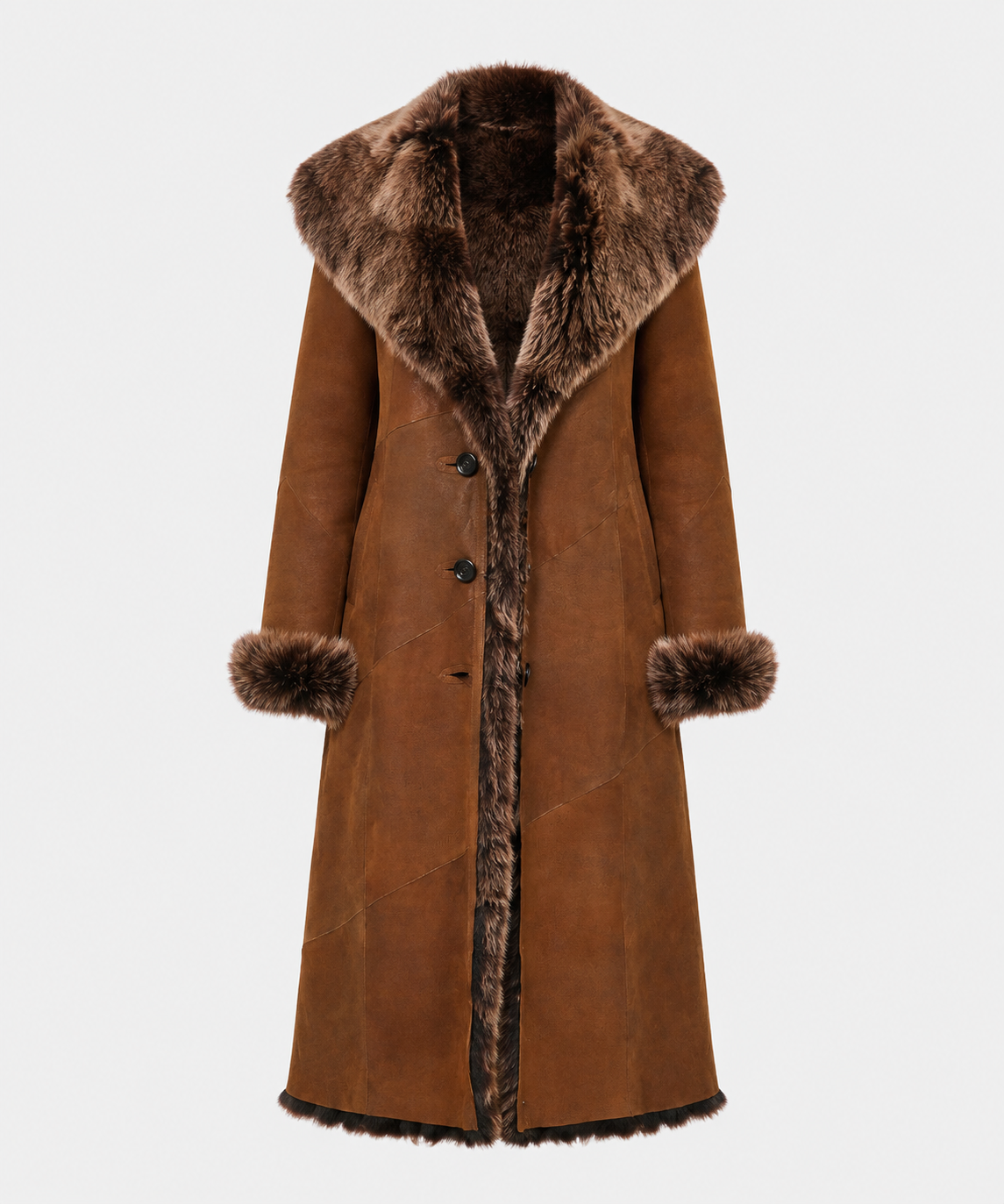 Carrie Shearling Coat - Cognac Brown - Carrie4