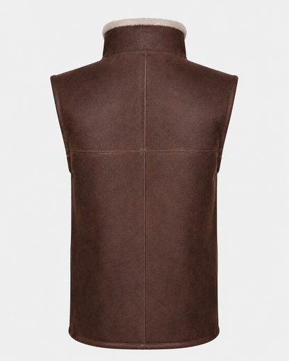Carter Shearling Gilet - Brown