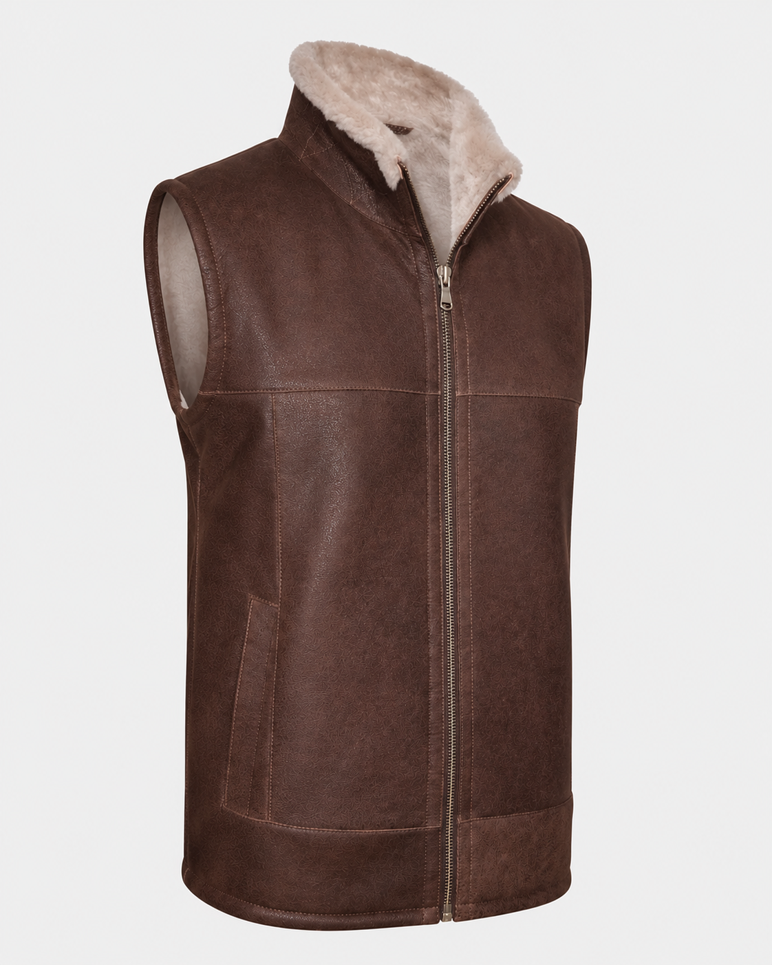 Carter Shearling Gilet - Brown