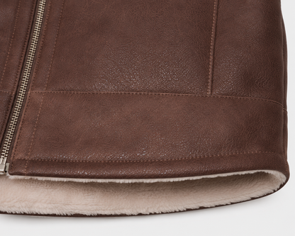 Carter Shearling Gilet - Brown