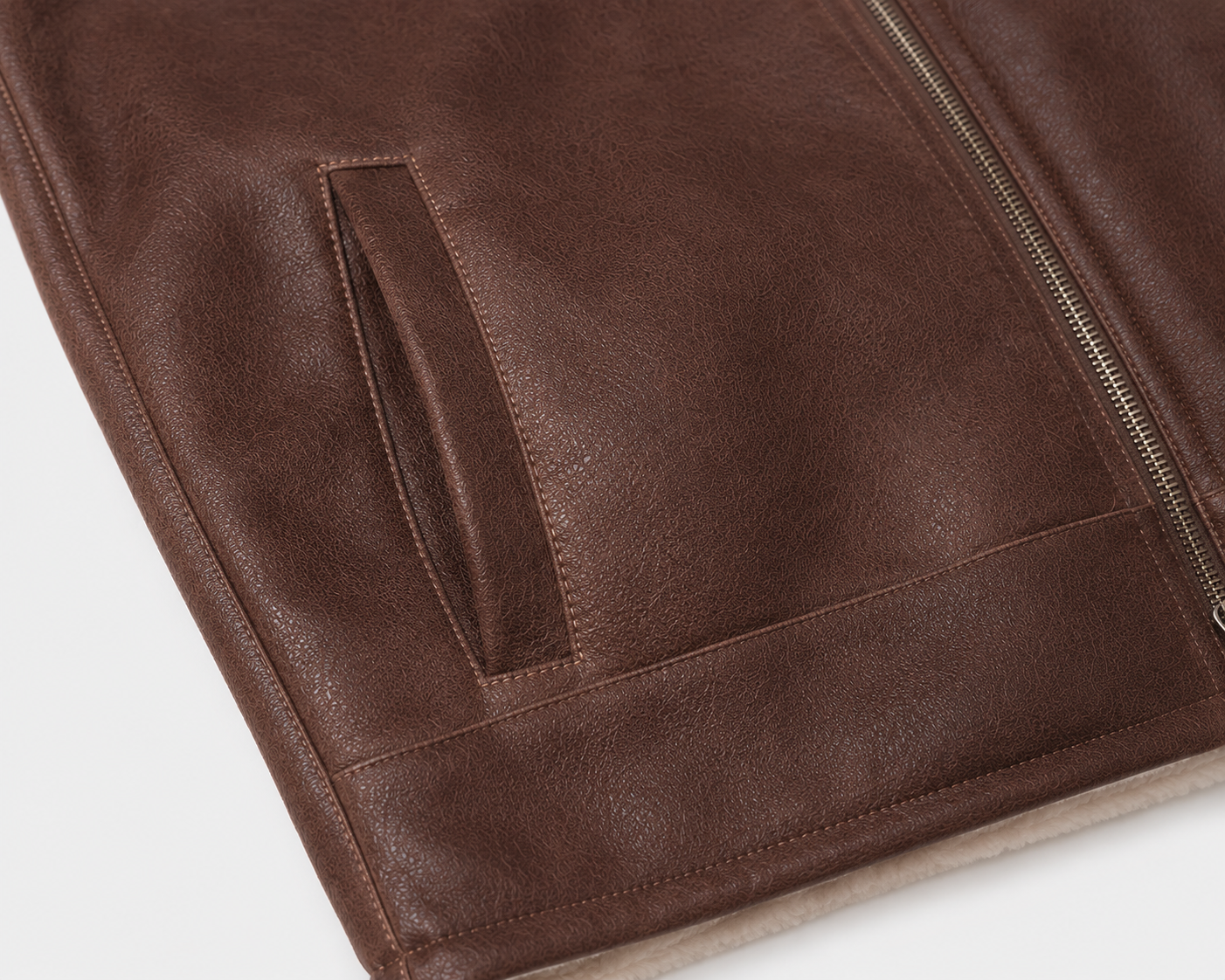 Carter Shearling Gilet - Brown
