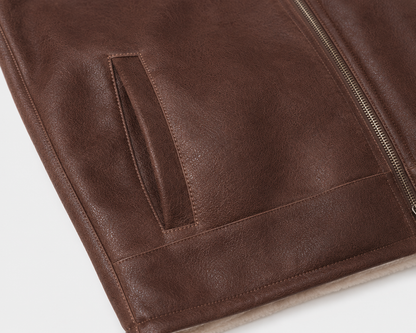 Carter Shearling Gilet - Brown