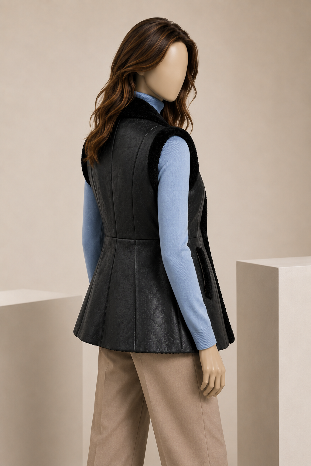 Charlotte Shearling Gilet - Black - Charlotte2