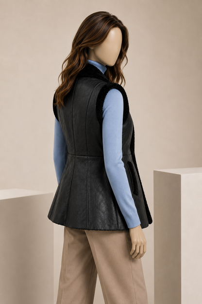 Charlotte Shearling Gilet - Black - Charlotte2
