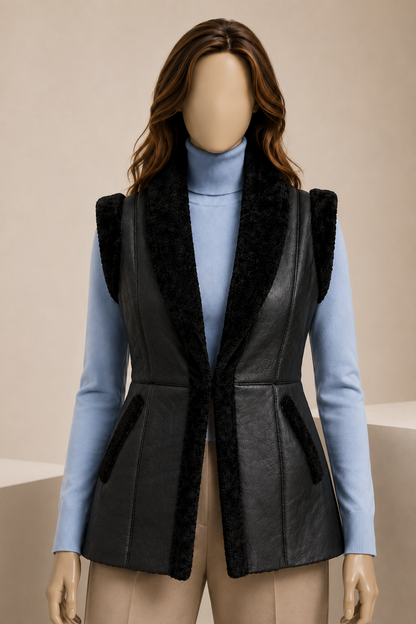 Charlotte Shearling Gilet - Black - Charlotte3