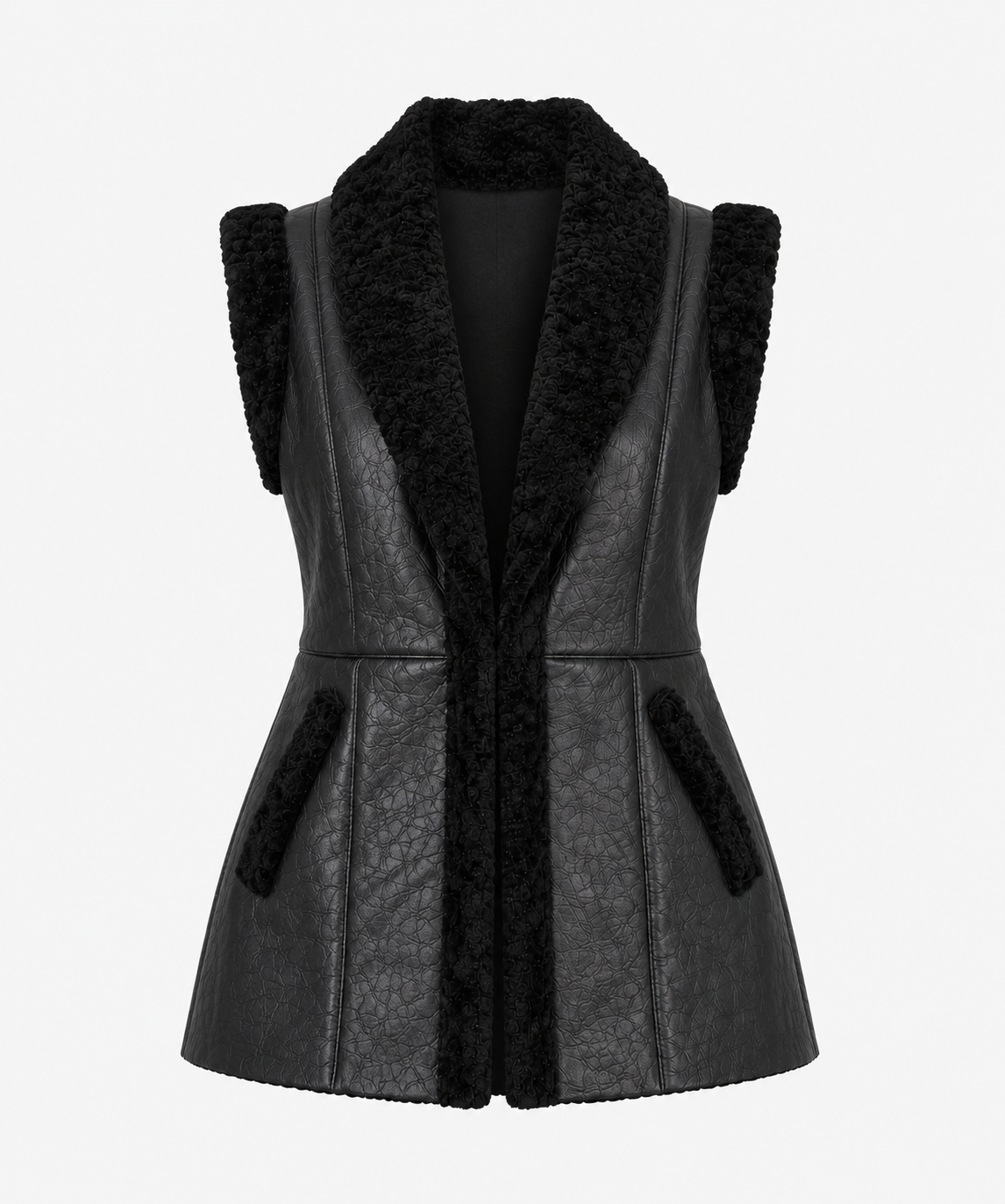 Charlotte Shearling Gilet -Black - Charlotte4