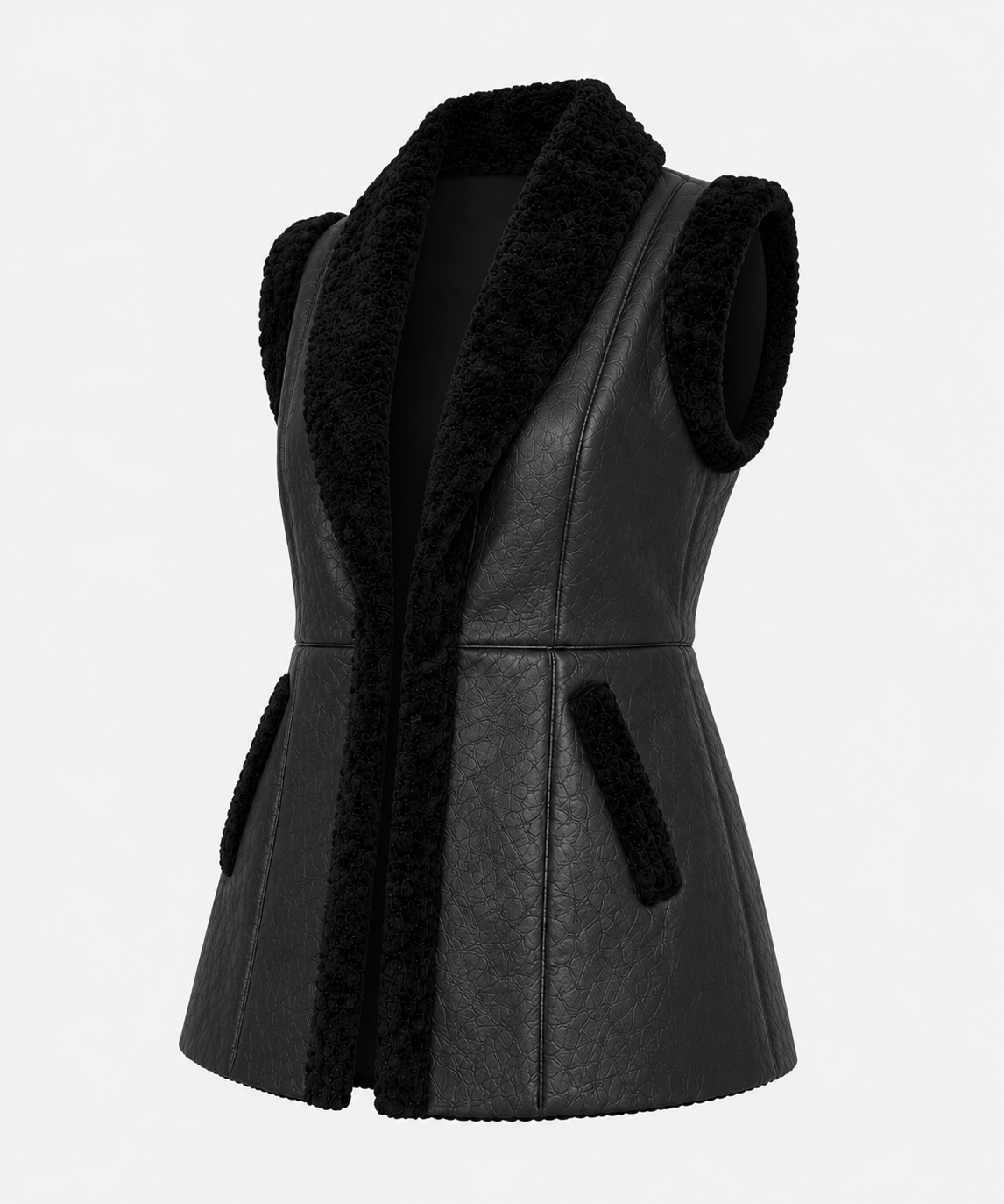 Charlotte Shearling Gilet -Black - Charlotte6