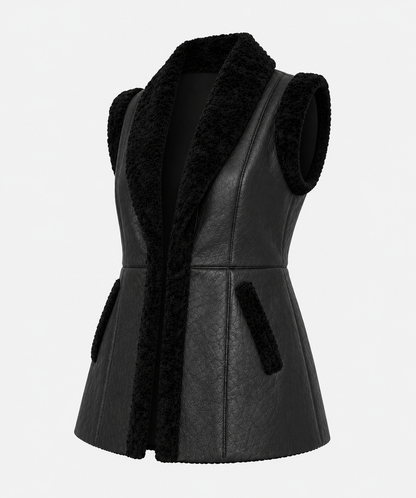 Charlotte Shearling Gilet -Black - Charlotte6