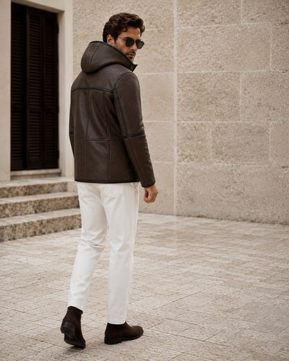 Chet Shearling Jacket - Premium Brown