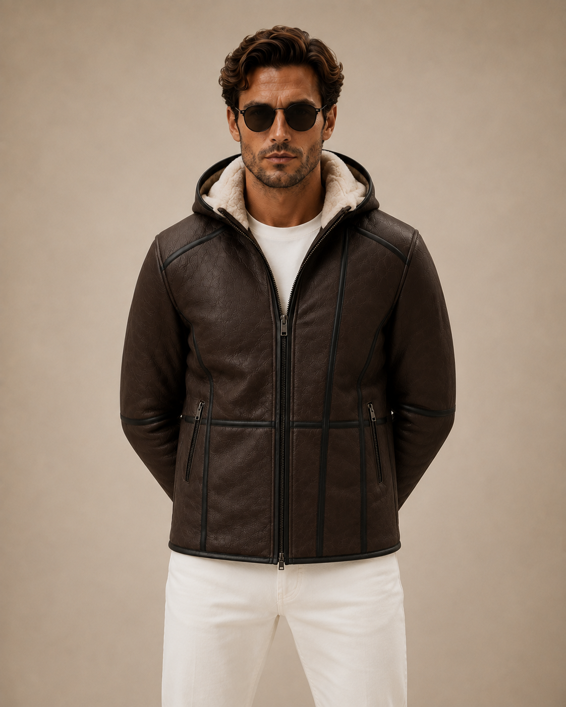 Chet Shearling Jacket - Premium Brown