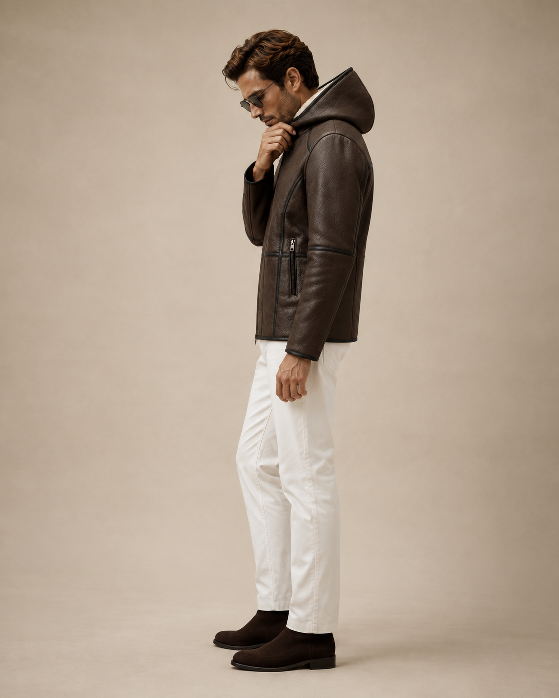 Chet Shearling Jacket - Premium Brown