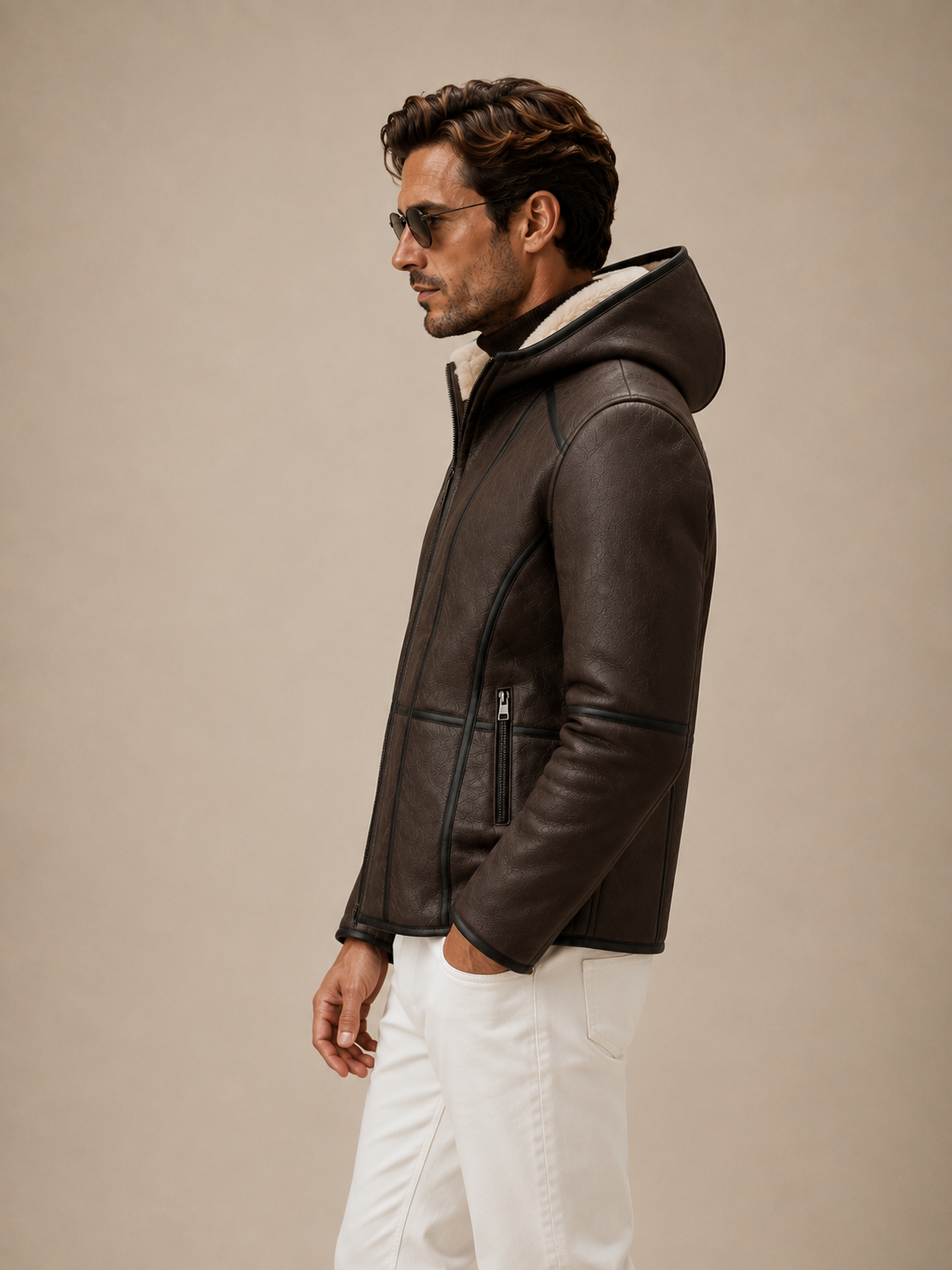 Chet Shearling Jacket - Premium Brown