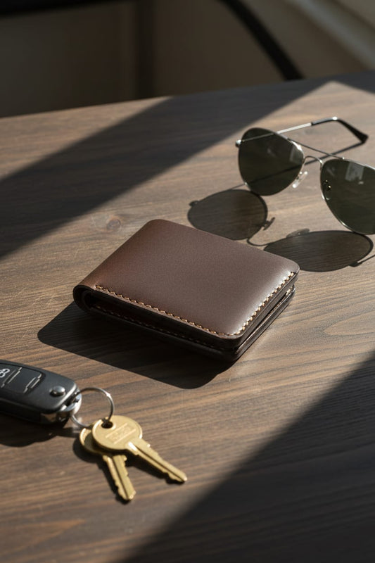 Classic Bifold Leather Wallet -Chocolate Brown