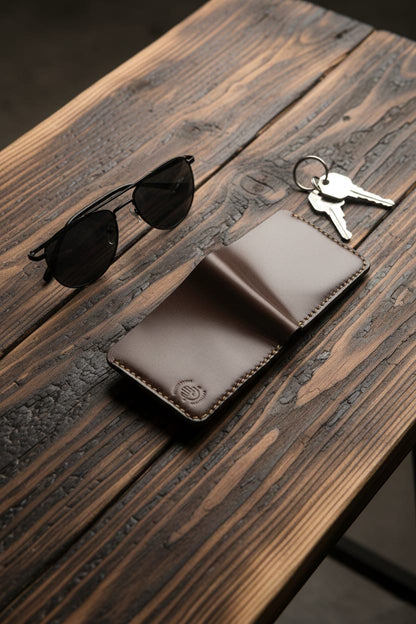 Classic Bifold Leather Wallet -Chocolate Brown