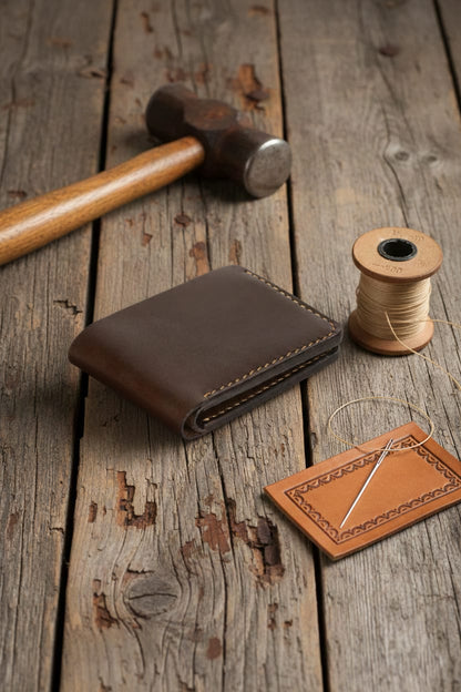 Classic Bifold Leather Wallet -Chocolate Brown