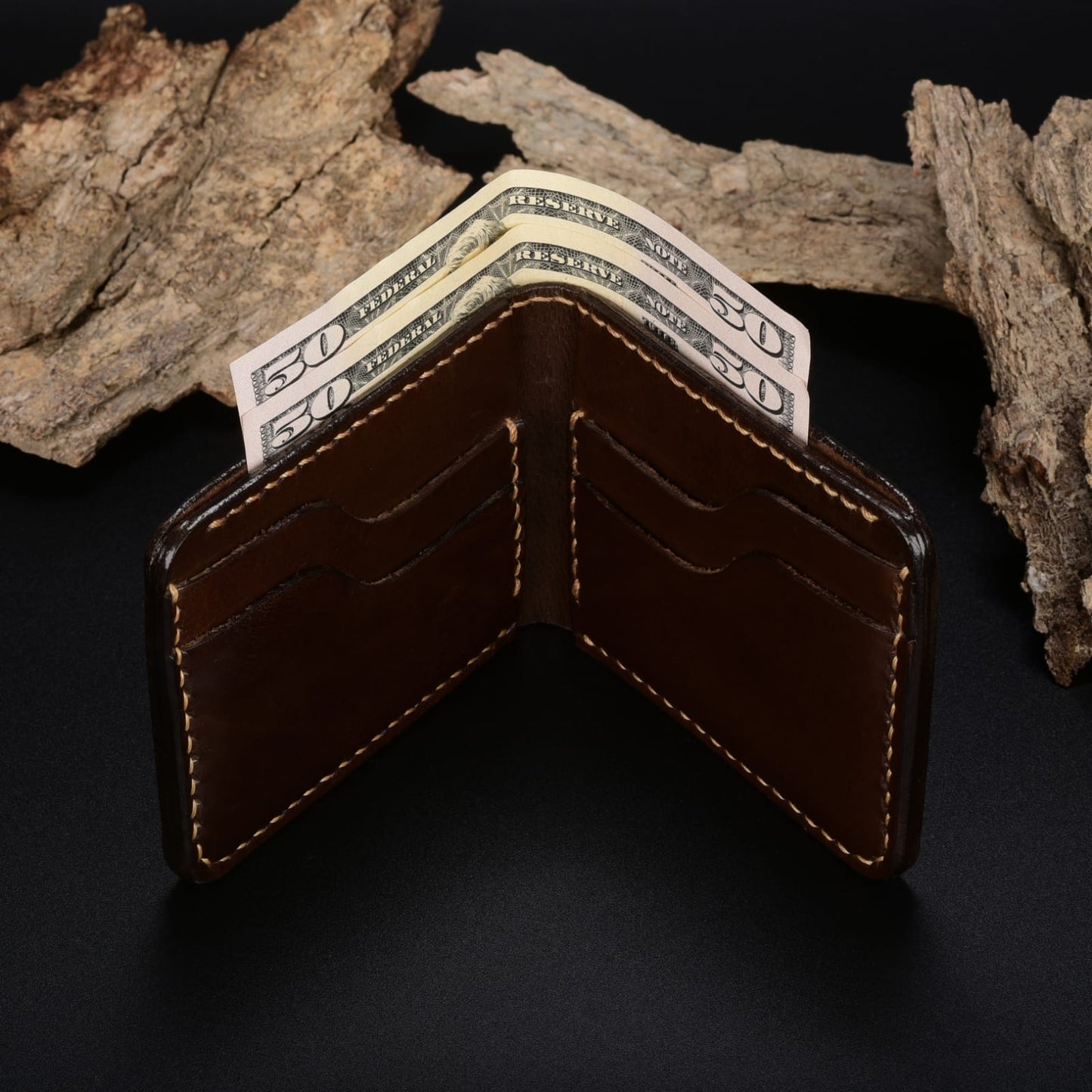 Classic Bifold Leather Wallet -Chocolate Brown