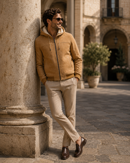 Cladwell Shearling Jacket - Camel Hoodie