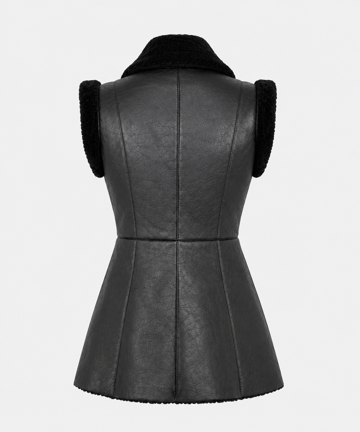 Claire Shearling Gilet - Black - Claire6