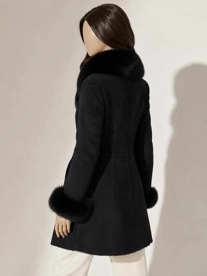 Clancy Shearling Coat - Jet Black - Clancy2