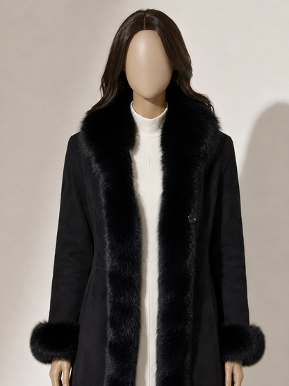 Clancy Shearling Coat - Jet Black - Clancy3