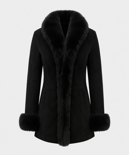 Clancy Shearling Coat - Jet Black - Clancy4